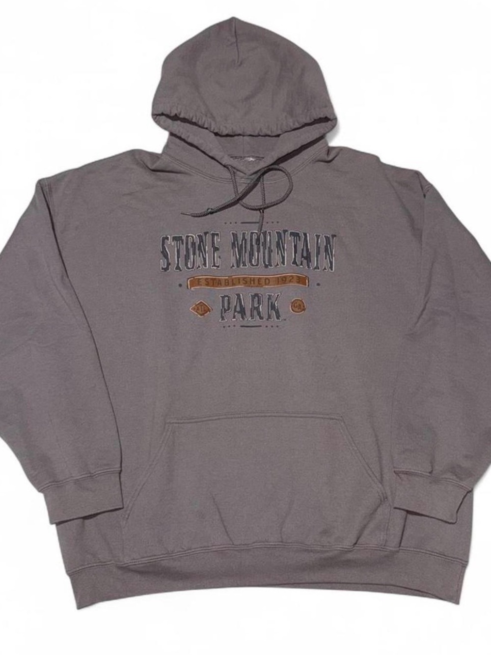 Stone Mountain Accessories Hooded Sweatshirt in Gray with Tan Logo Accents